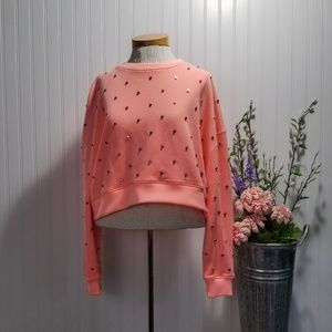 [romeo & juliet] melon studded crop sweater